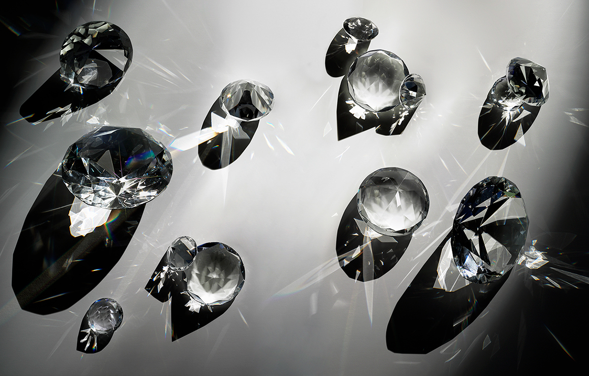 reflections diamonds crystal light jewelry still life