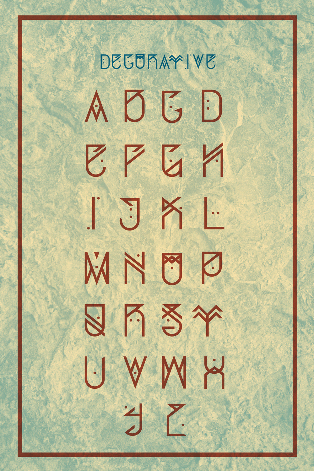 Typeface new modern decorative poster black Ancient
