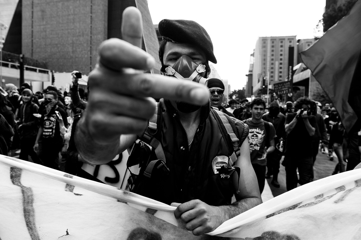 Protesto Brasil Brazil black bloc bb são paulo world cup FIFA protest police Clash bw black & white