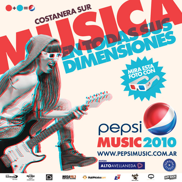 festival campaign rock 3D glasses Music Festival music pepsi