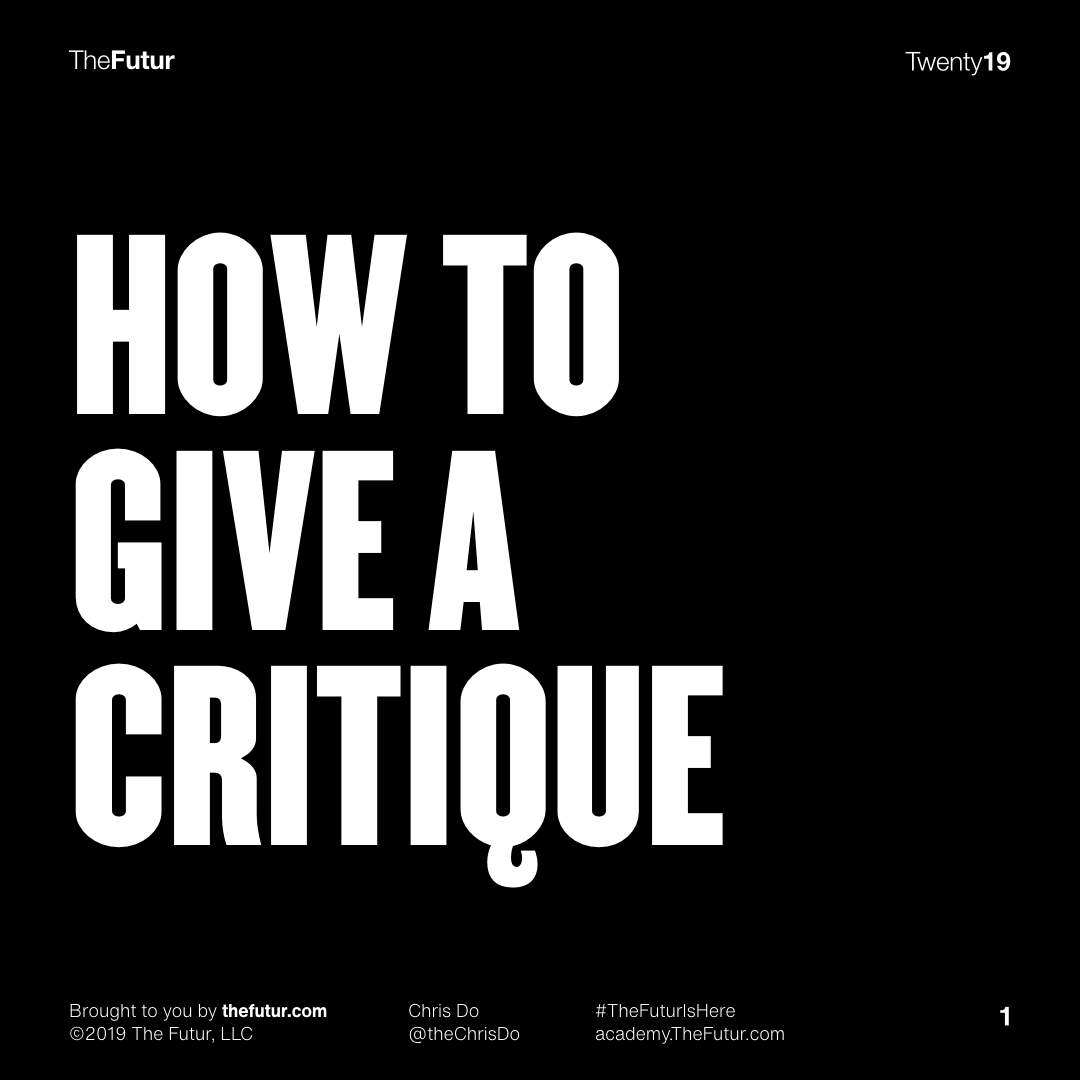 critique typography   how to the futur Chris Do