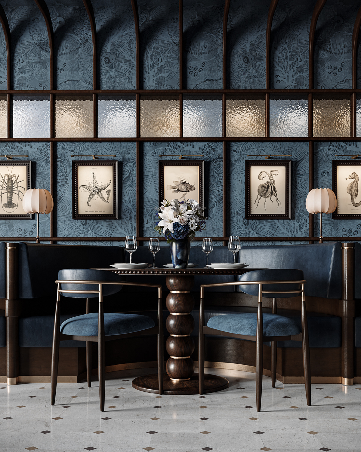 restaurant restaurante interiordesign seafood architecture visualization luxurious hospitality design