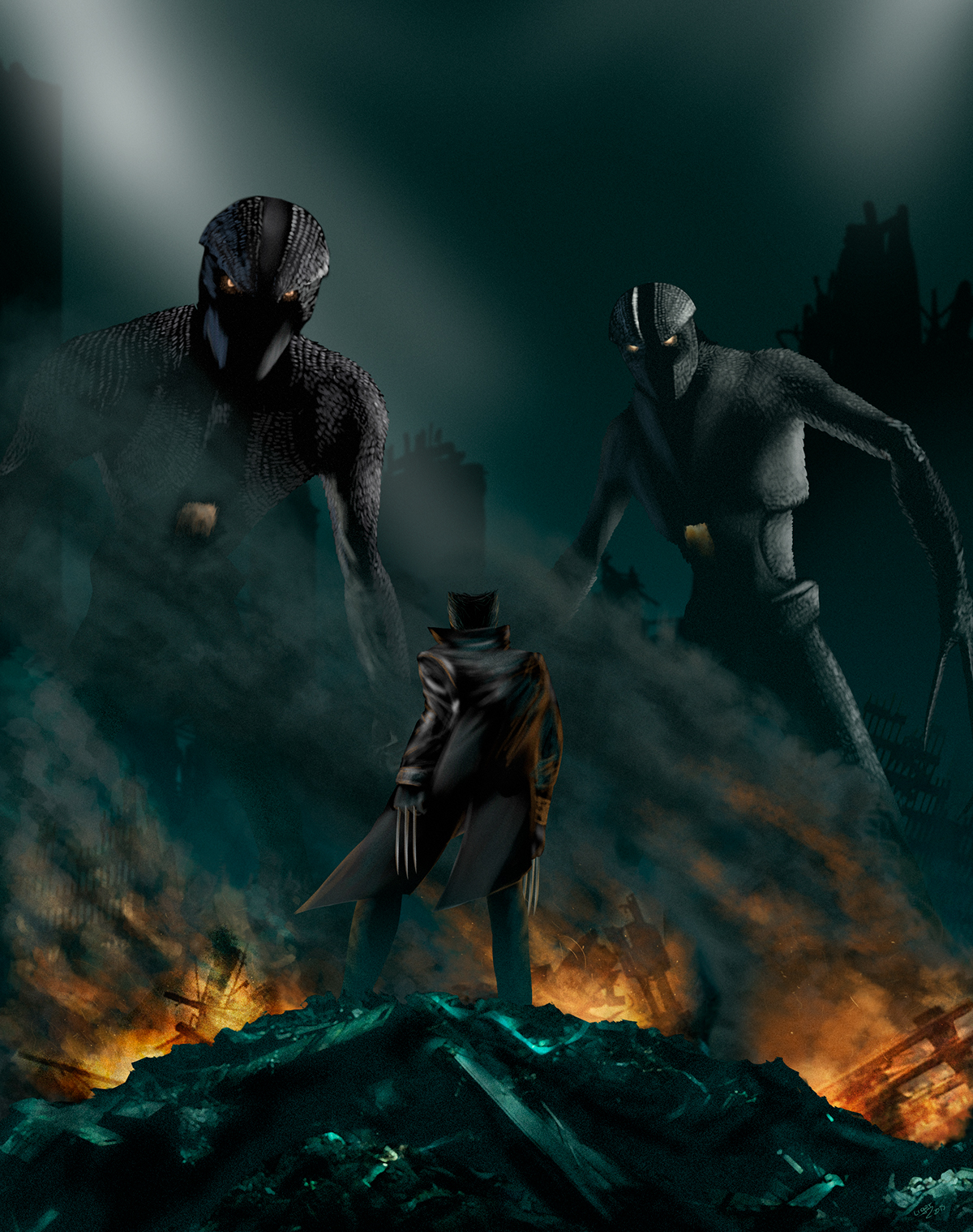Xmen comics ilustracion movie wolverine sentinels  lobezno Centinelas futuro apocalipsis Fan Art