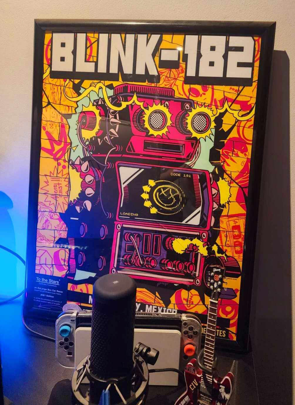 Blink 182 blink-182 mexico city poster Poster Design ILLUSTRATION  Cyberpunk robot music art