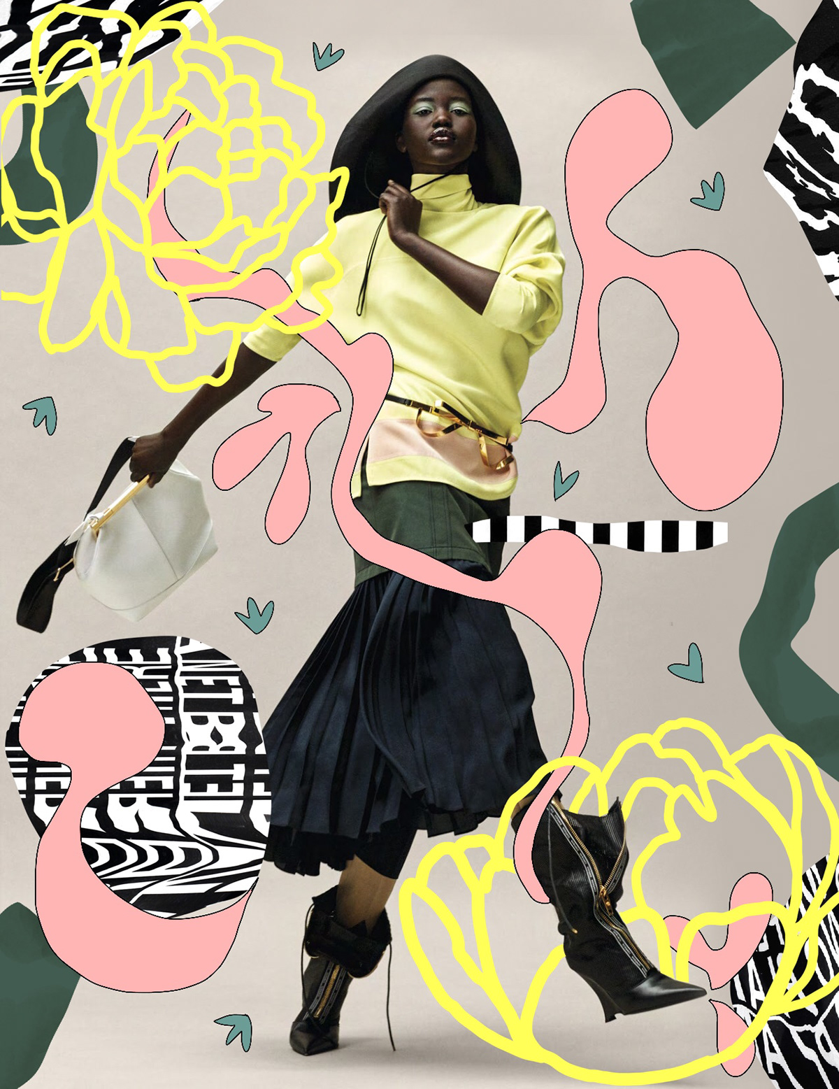 editorial Fashion campaign fashion illustration florals key visual mixed media strong women typography   Women empowering