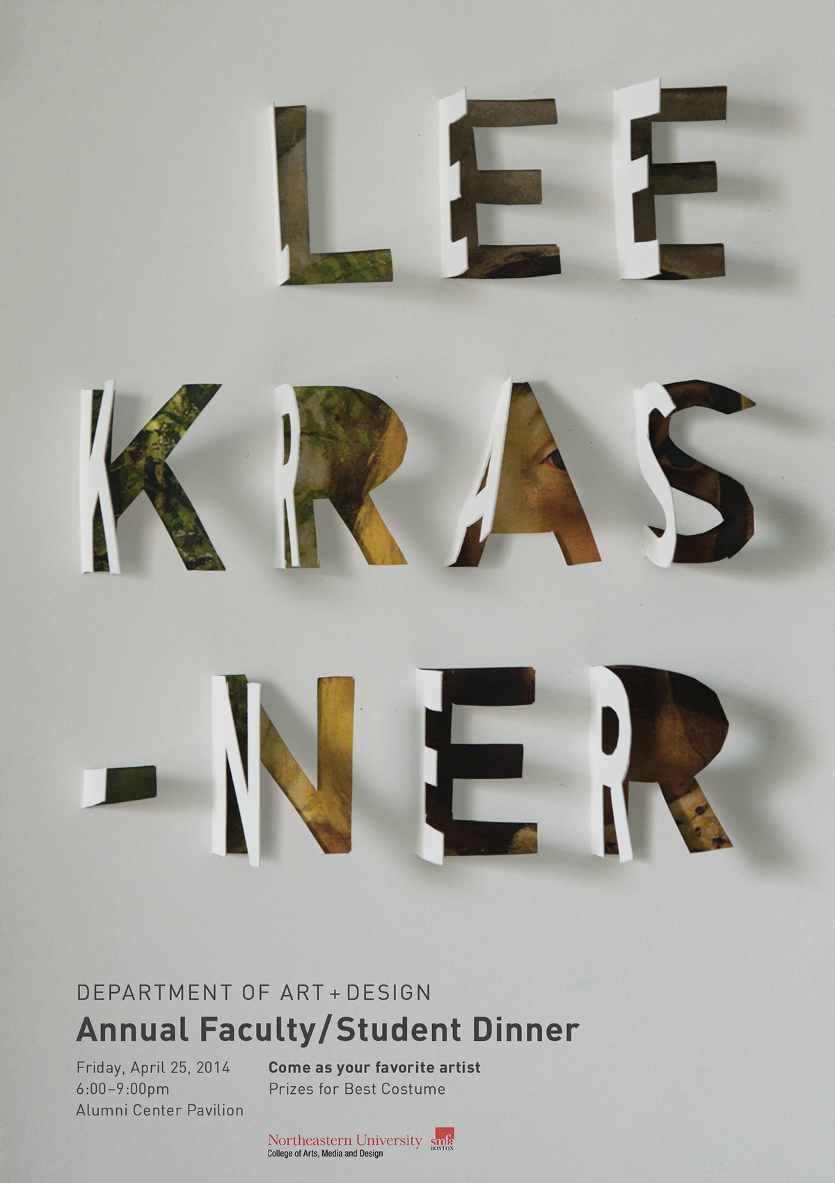 art history artists Northeastern University poster type 3D letters