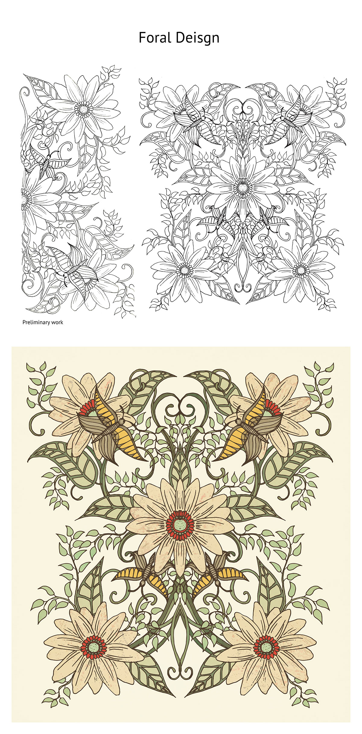 Nature Flowers Flora Patterns deisgn textile Illustrator photoshop