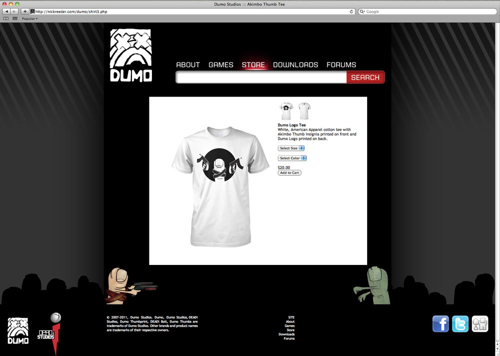 dumo thumb Web site page studios video game zombie