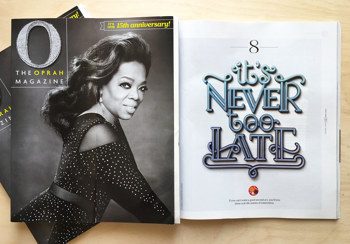 oprah Oprah magazine lettering publishing   type Anniversary edition
