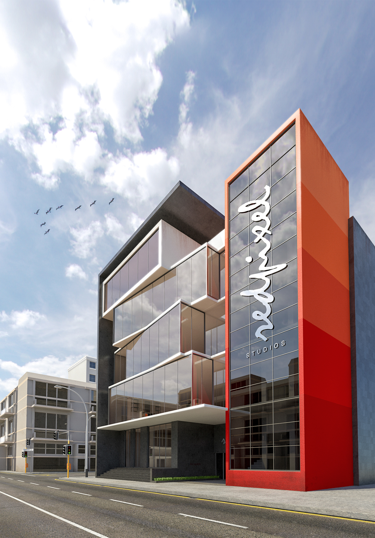 3D visualization Archhitecture Office Building creative studio