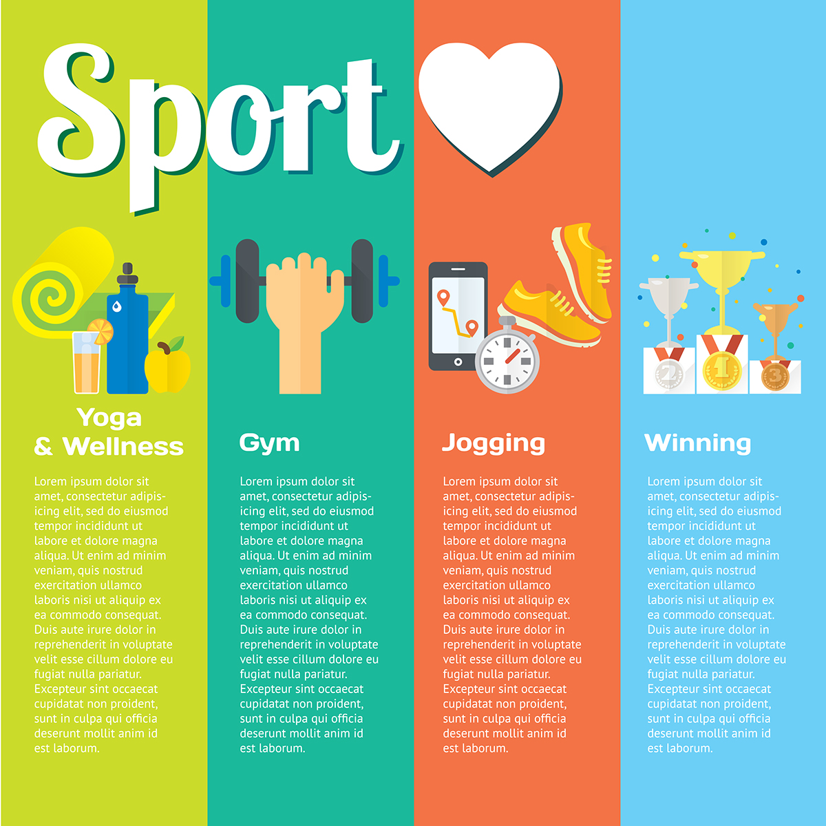 Icon sport Health healthy lifestyle vector flat Interface success Marathon running jogging