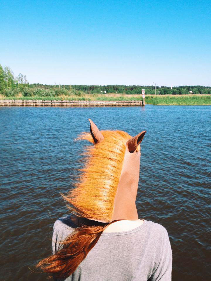 horse mask Sun finland porvoo Hipster sunshine dream horsemask unicorn girl journey Travel