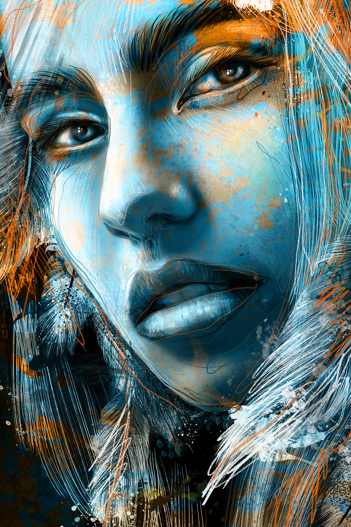 beauty Digital Art  Drawing  Fashion  ILLUSTRATION  model painting   portrait Procreate woman