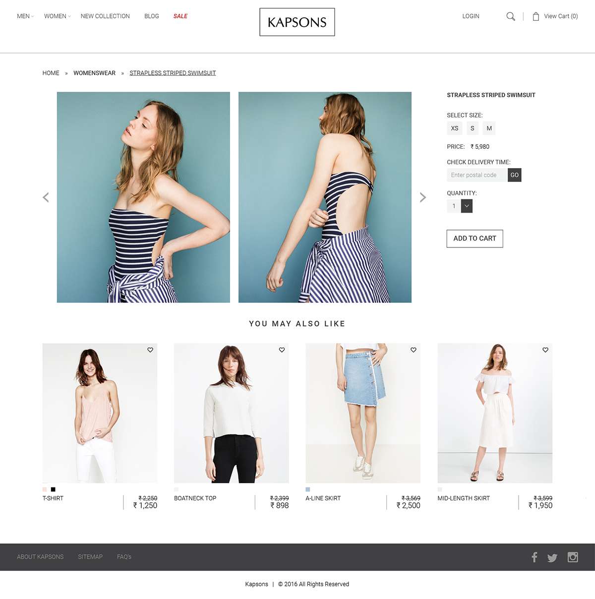 kapsons Website Shopping Ecommerce graphics men women bags online shopping