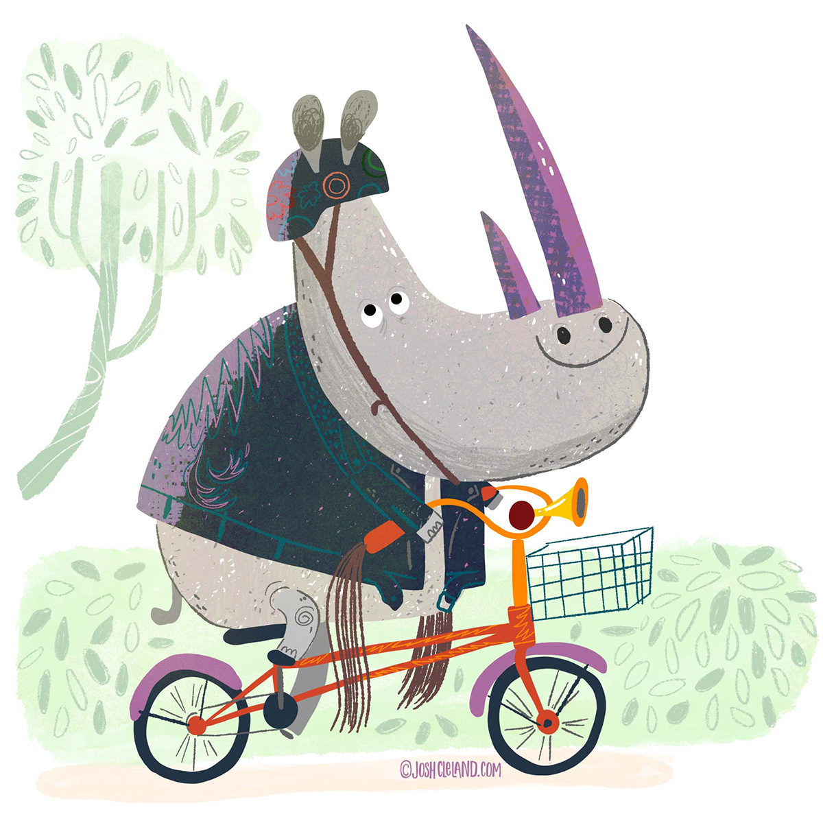 Bicycle Bike cute kidlitart Rhino Rhinoceros