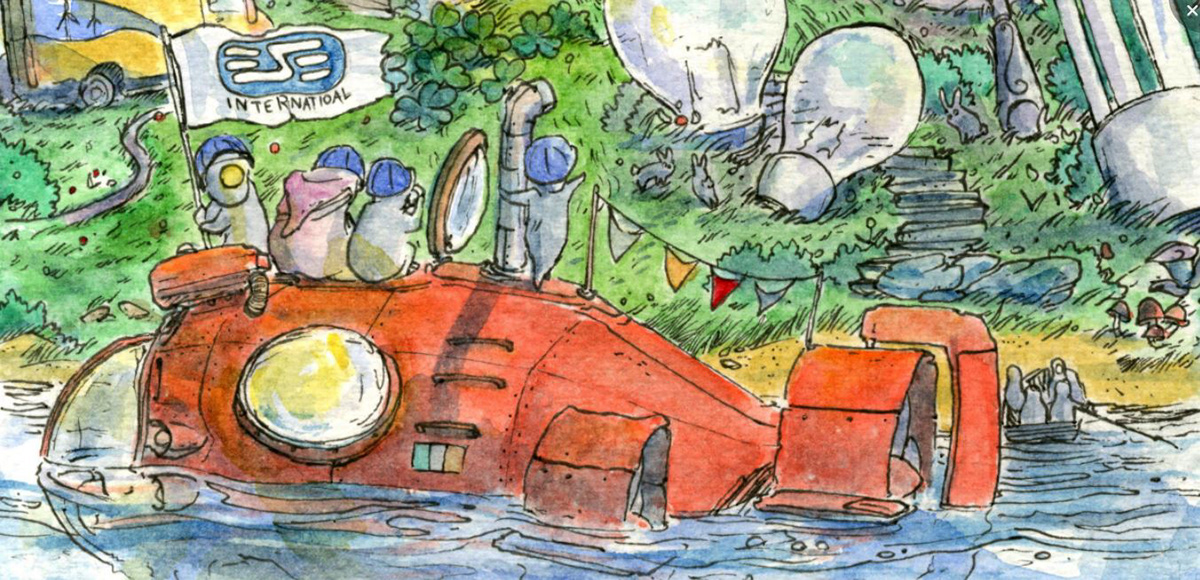 Watercolours Fineliners ink bright Colourful  lighthouse submarine Nature detail animals water dublin