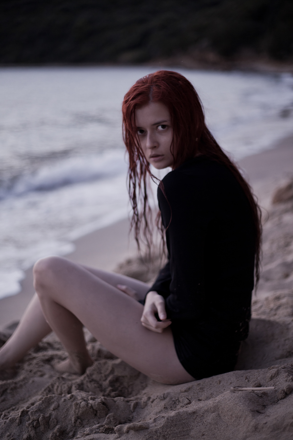 beach red redgirl woman model beauty