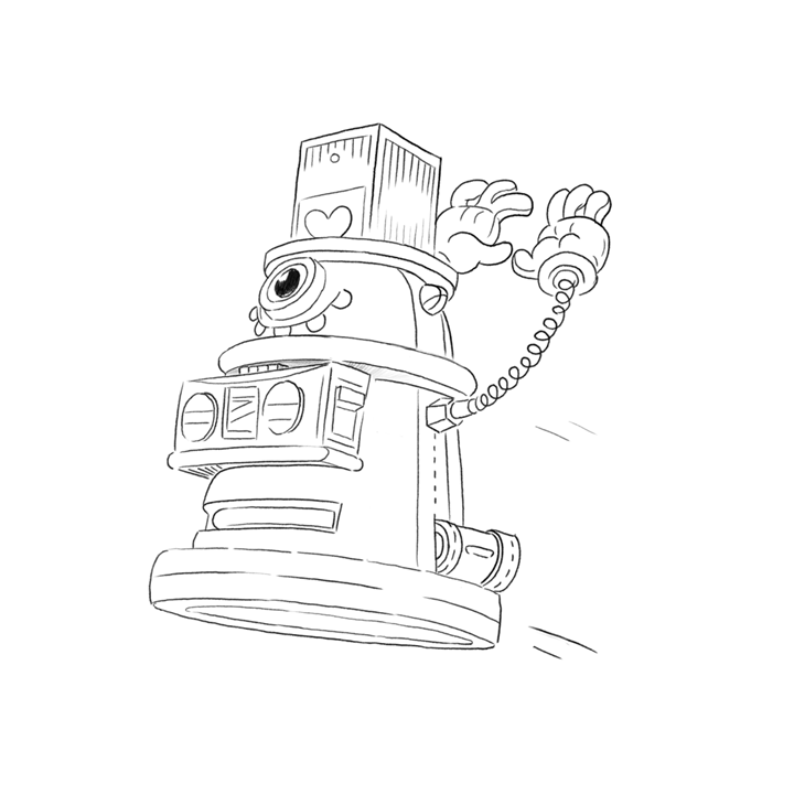 robot KIND funky happy quirky Character design  groovy nice vector Sweden