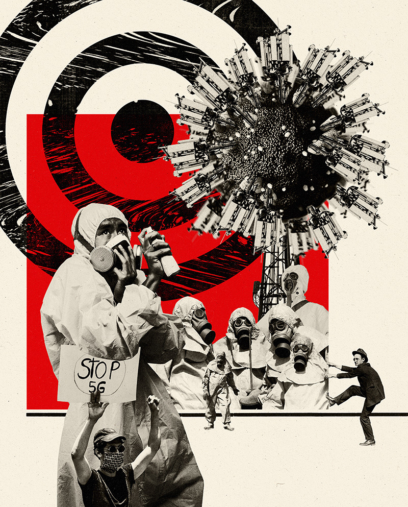 5g collage cover editorial ILLUSTRATION  magazine newspaper poster postmodernism Retro