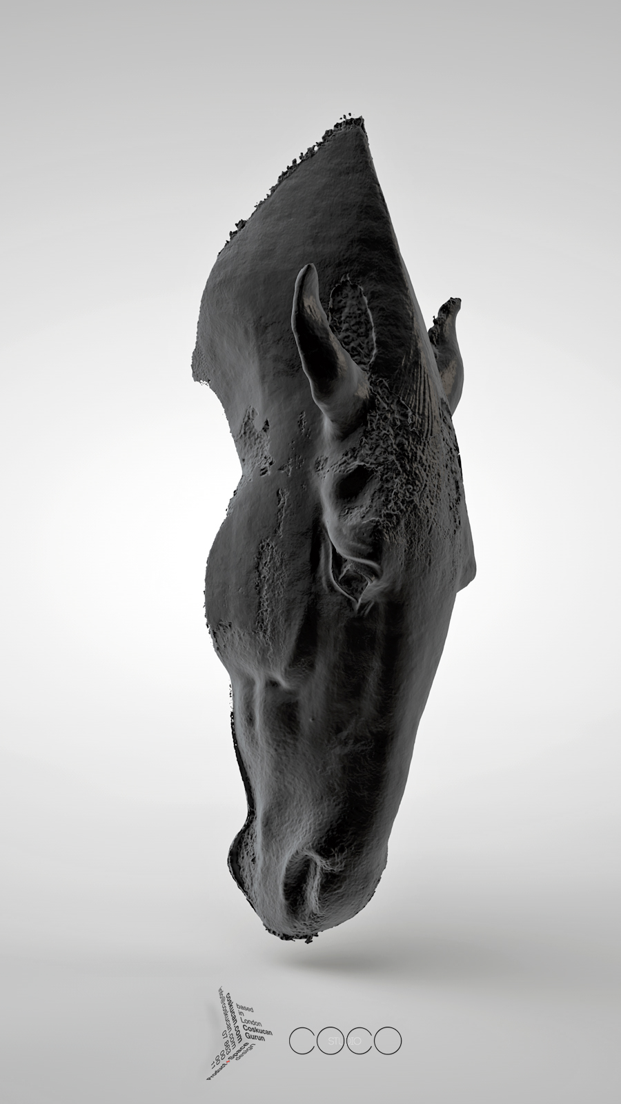 3D Horse head bust sculpture