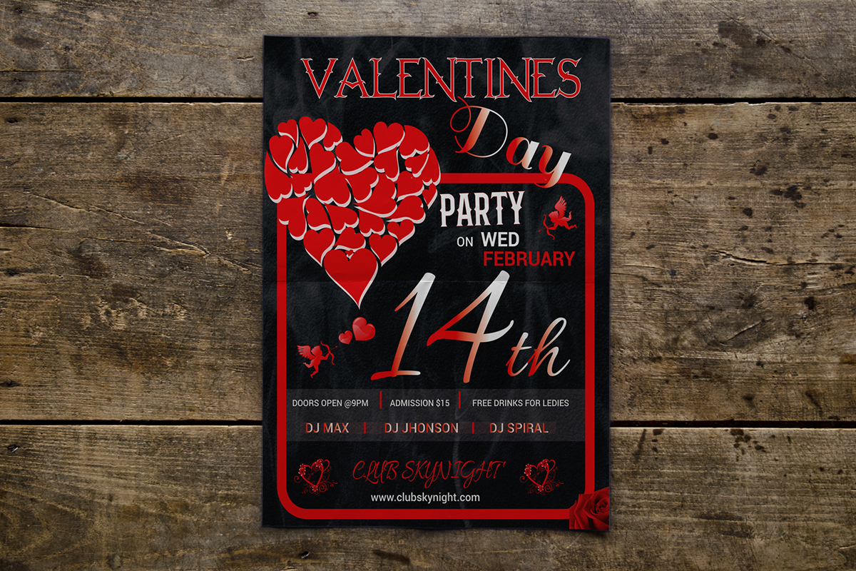 club crazy disco Event poster valentine Valentine's Day Love card