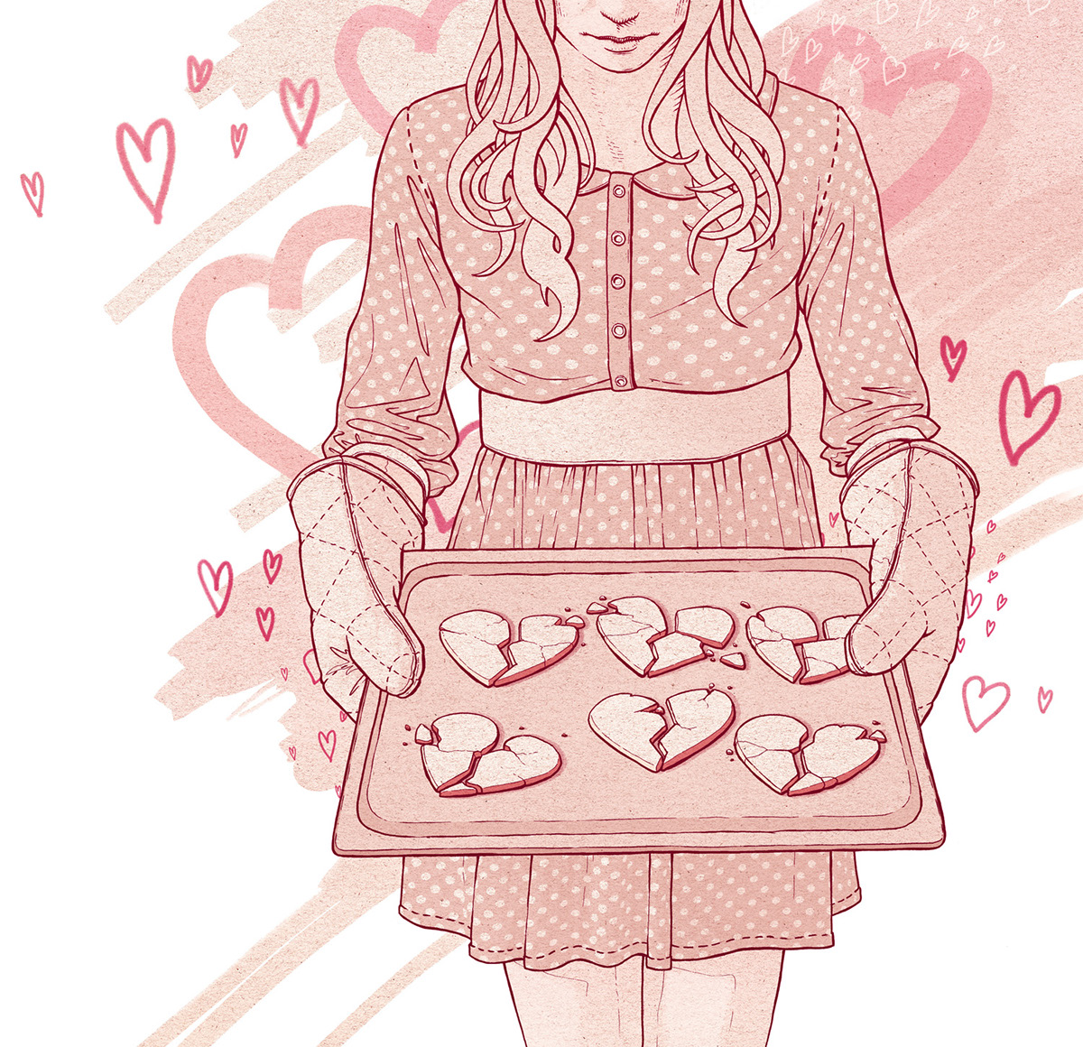 Love  heart  cookies  Valentine's Day cooking relationship girl woman polka dots