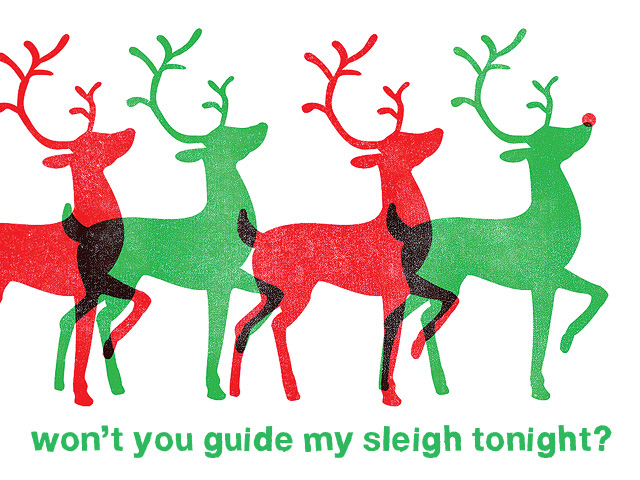 reindeer screenprint stamp rubber personal