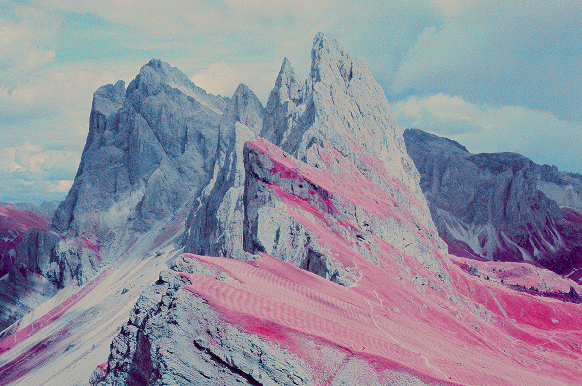 infrared dolomites analog Film   Aerochrome Dolomiti 35mm mountain Landscape surrealistic