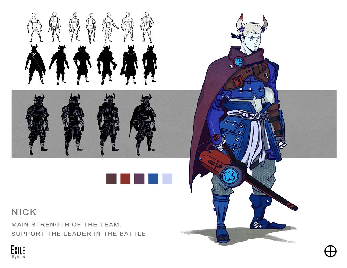 warrior Character design  concept art fight Fighter Hero knight samurai soldier