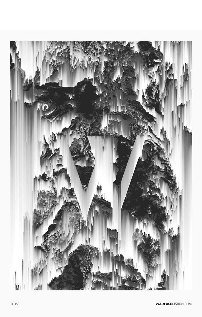 warface poster black and white processing Glitch flyer print