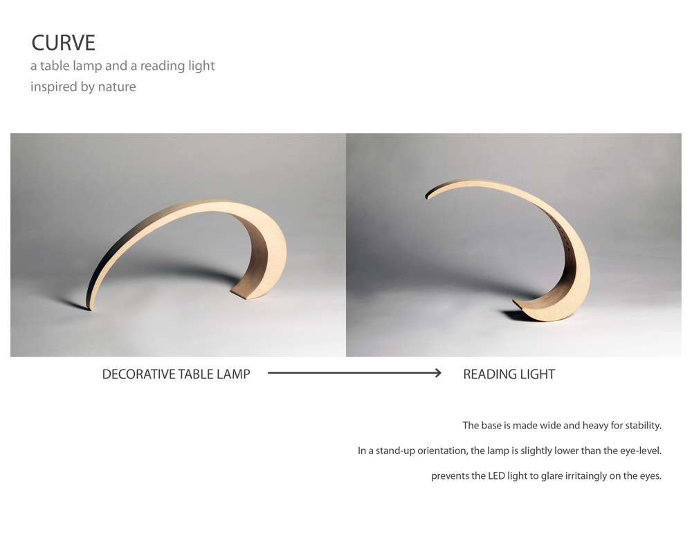 lighting  simple minimal Lamp curve organic