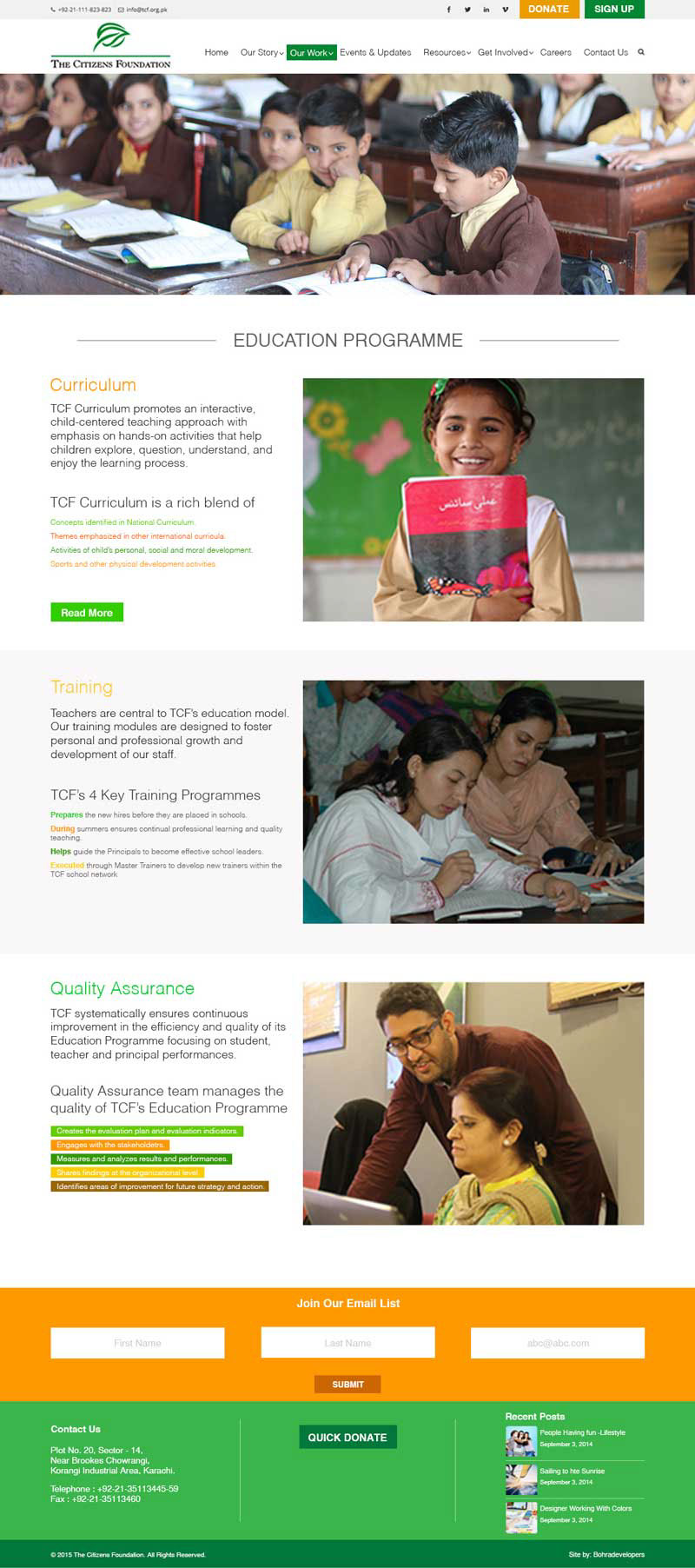 graphic design Web site UI/UX brand TCF foundation citizen school