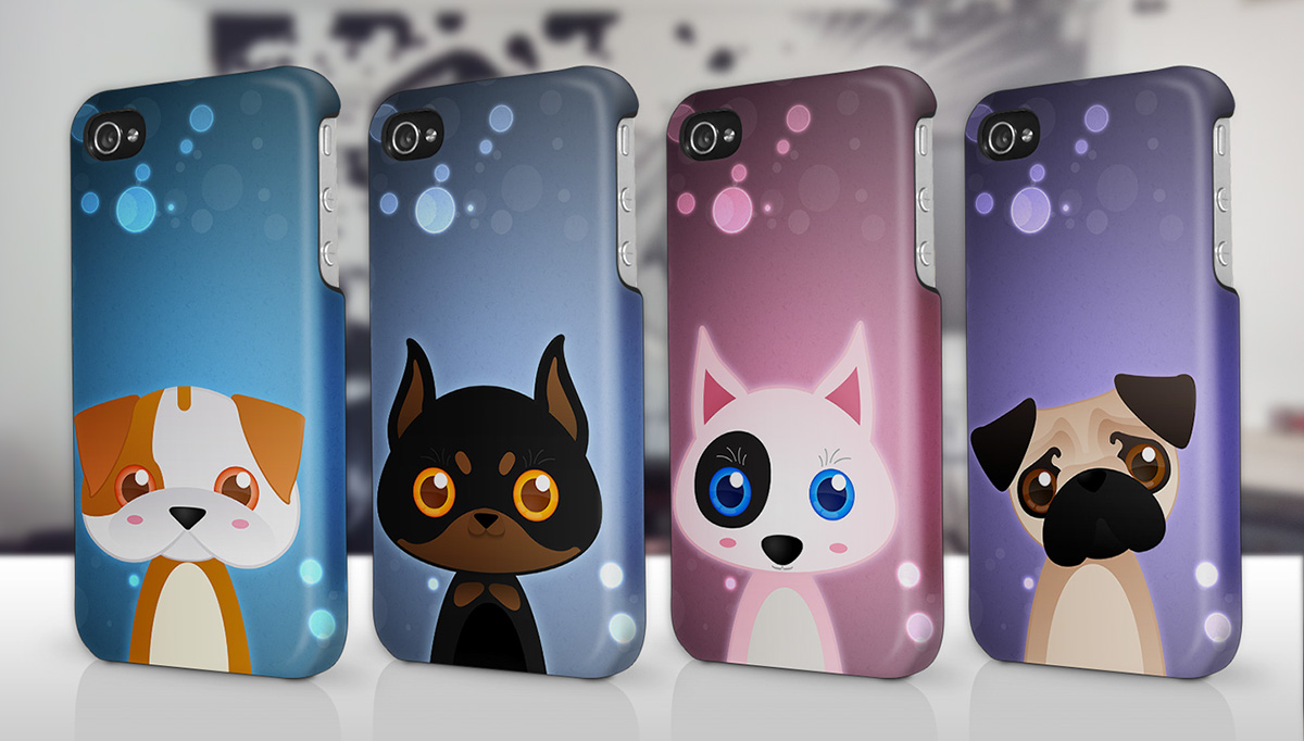 Cases smartphone Cartoons kawaii cute dogs cats animals pets Pug owl bird farm chicken