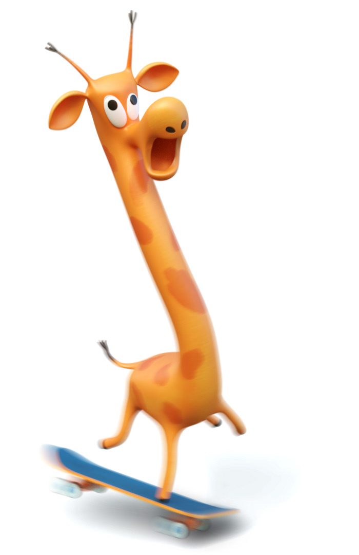 ILLUSTRATION  3D blender characters giraffe bee