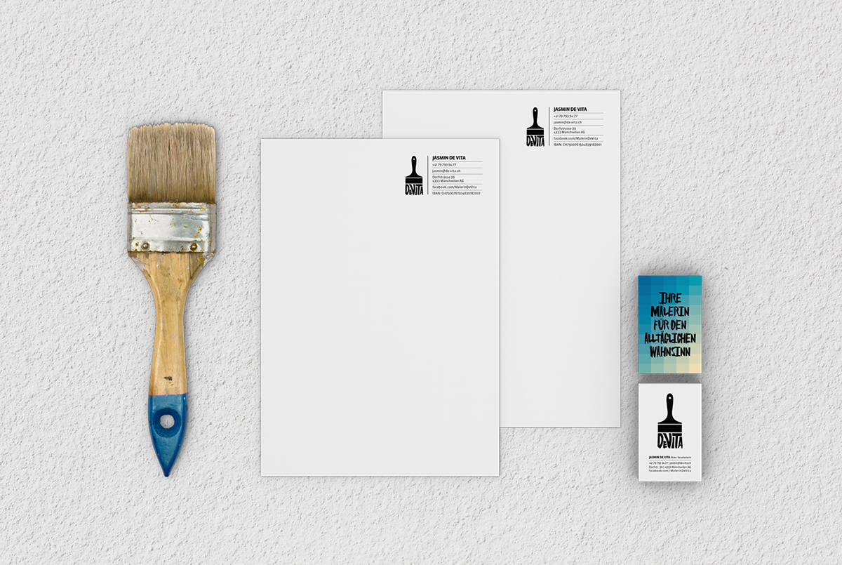 logo flyer Stationery Business Cards letterheads painter paint concept brush