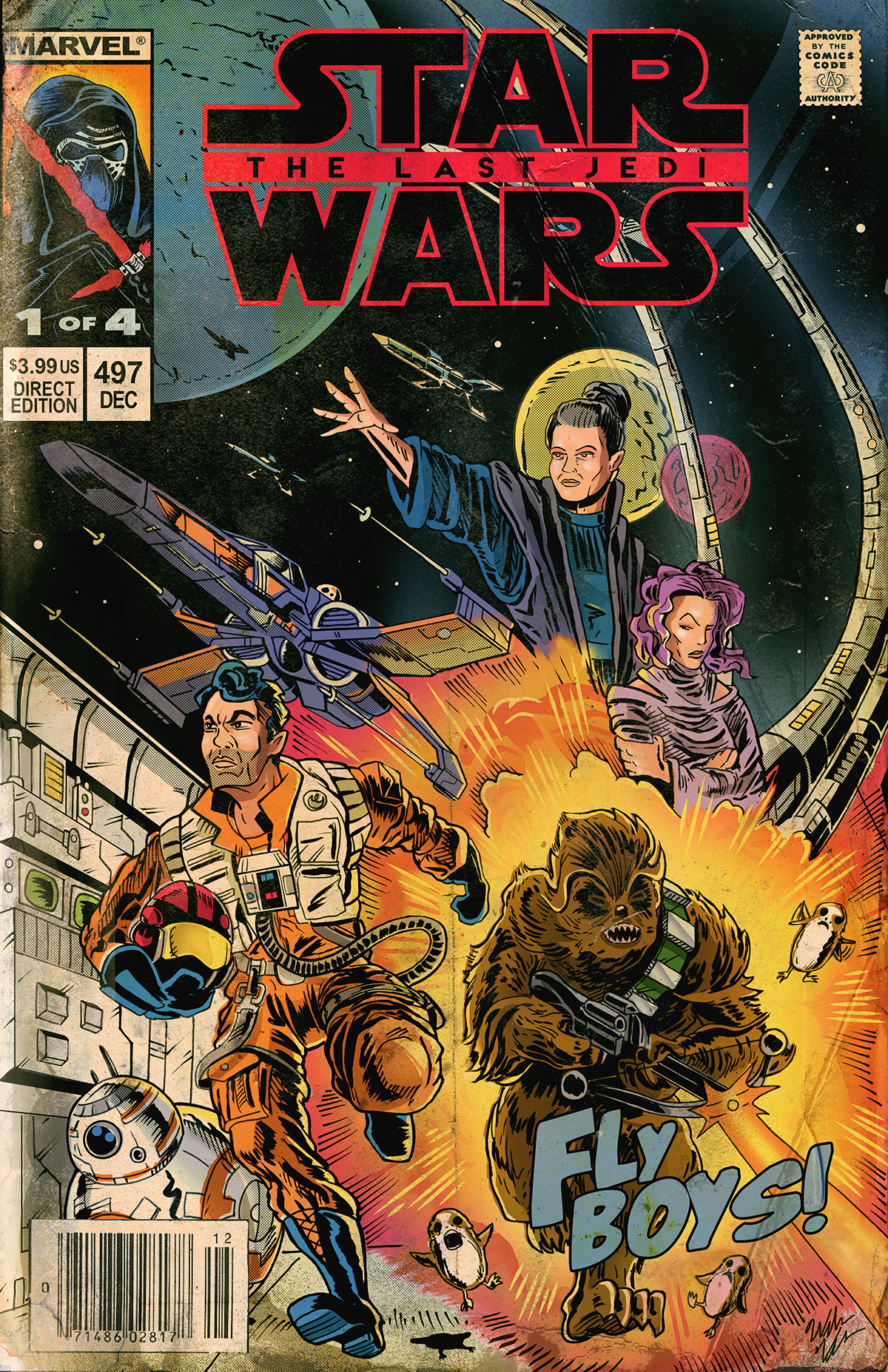 Adobe Portfolio marvel comics star wars LAST JEDI variant covers Retro Covers vintage covers episode VIII Classic Covers William Valle mini series