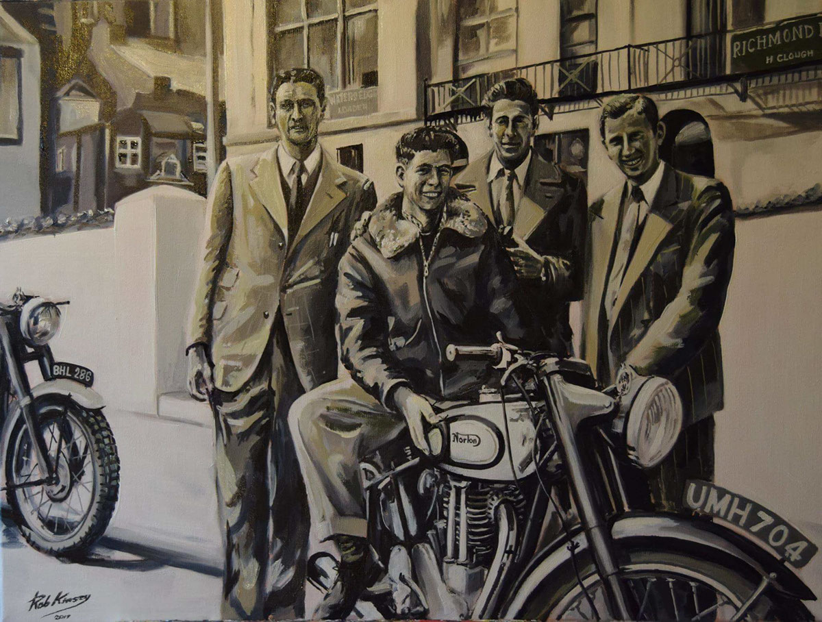 robkinseyart commission Oil Painting Norton Motorcycles robkinseycom