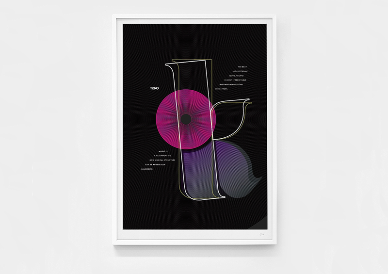 graphic design experimental type techno colour
