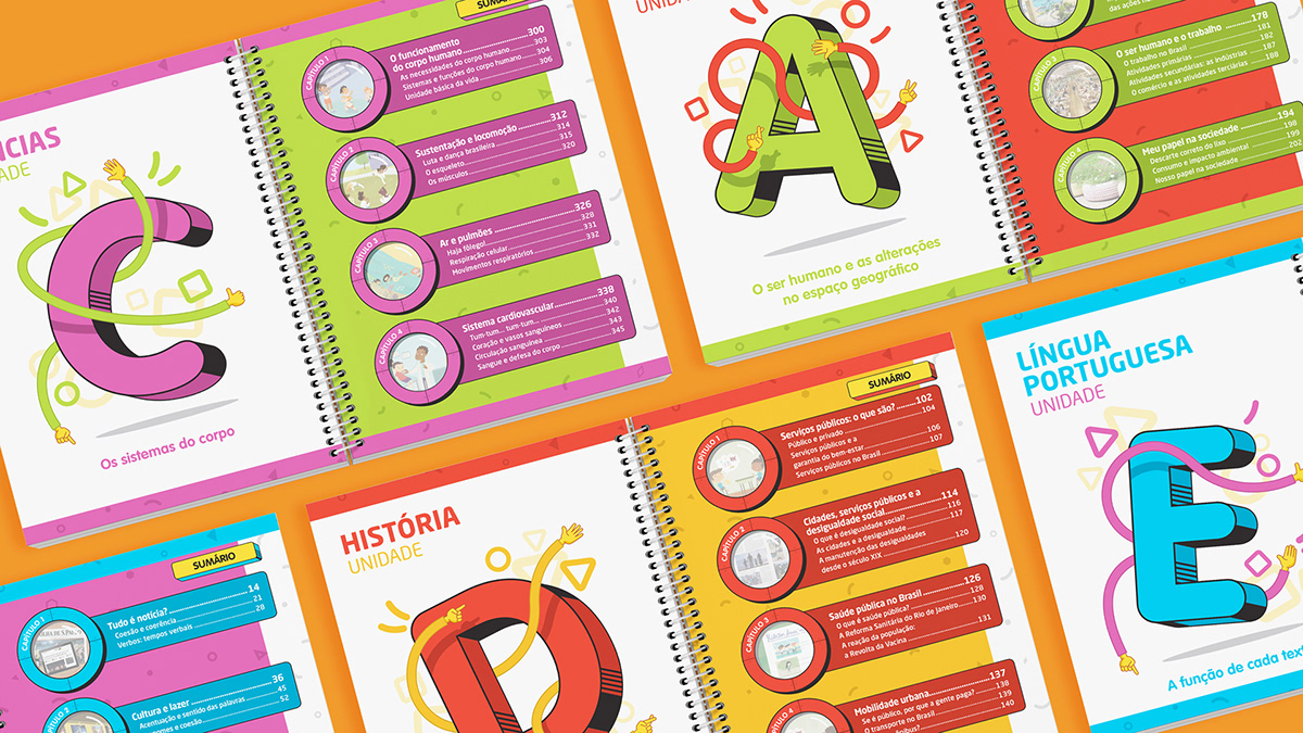 livro didático projeto gráfico Dom Bosco são paulo Apis Design Livro didático Ensino Fundamental
