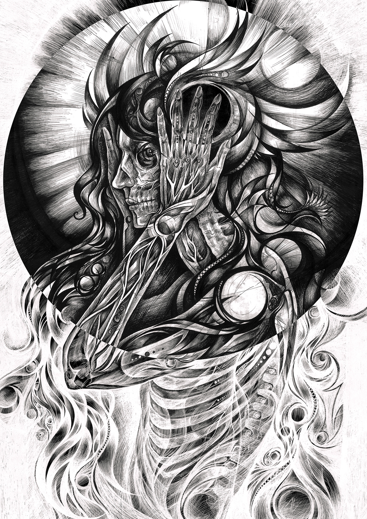 art artwork dark art Drawing  fantasy horror ILLUSTRATION  ink macabre