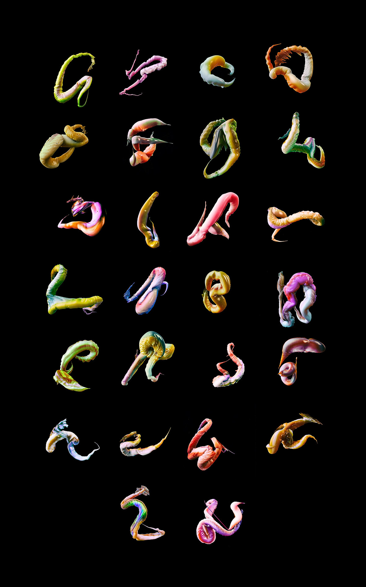 feelers alphabet tentacle appendage abstract 3D organic animal sea