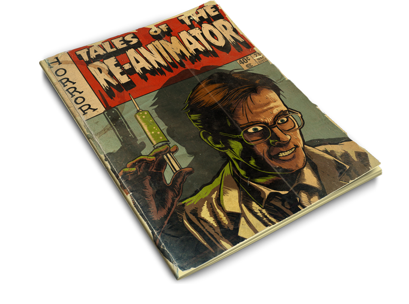 comic horror Tales from the crypt brain macabre reanimator ILLUSTRATION  comicbook
