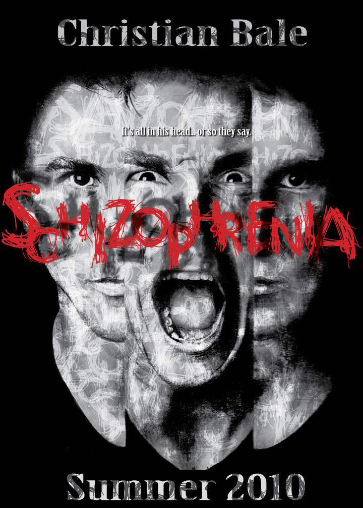 typography   movie poster film poster poster movie Film   Christian Bale grunge dark Schizophrenia
