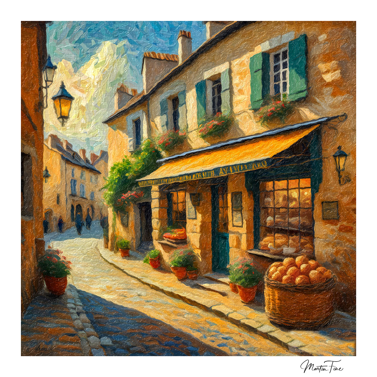 Historical Bakery in France and Street Scene 