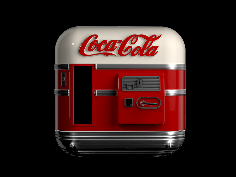 ios iphone Icon app design glass texture details vector artwork graphicdesign drink coke cola