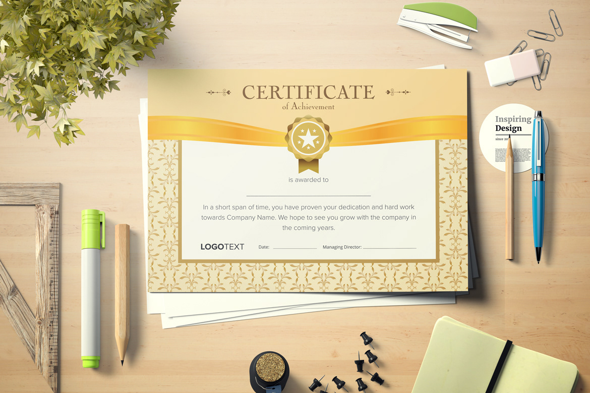 achievement appraisal award business casual certificate Certificate of Appreciation template Classical clean