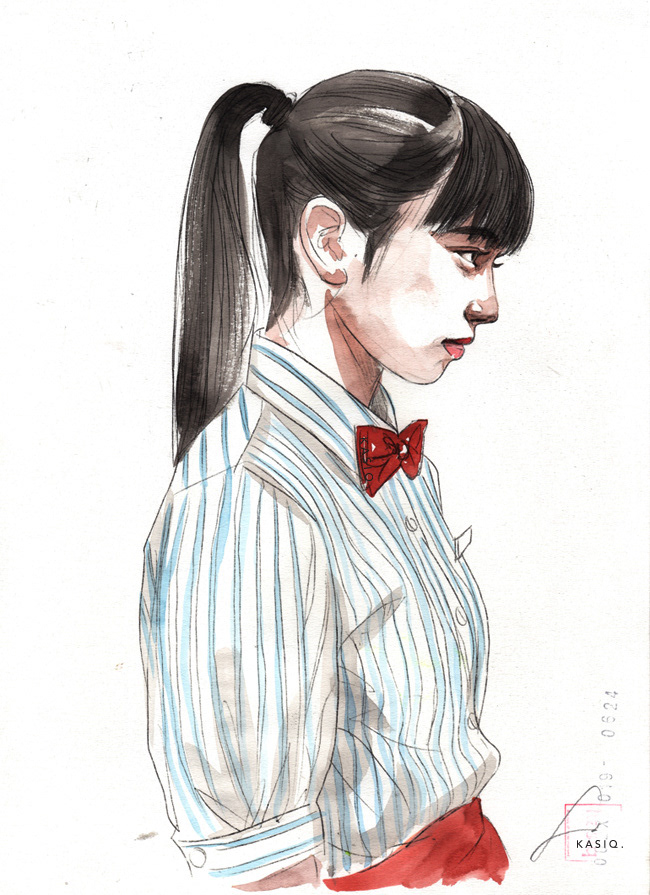 kasiq Drawing  Fashion  watercolor Style Komatsu Nana 小松菜奈 fashion illustration fashion drawing