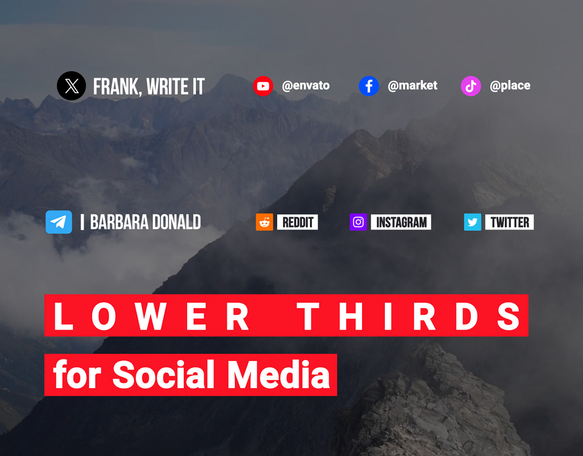 Social media post Lower Third broadcast text animation titles Social Media Design social media links brand identity visual social network