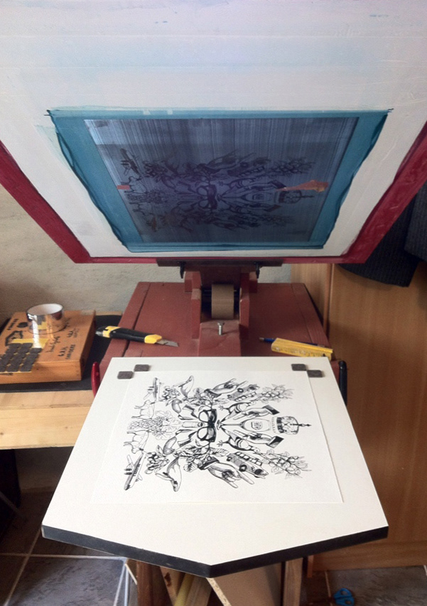 engraving poster screenprint silkprint