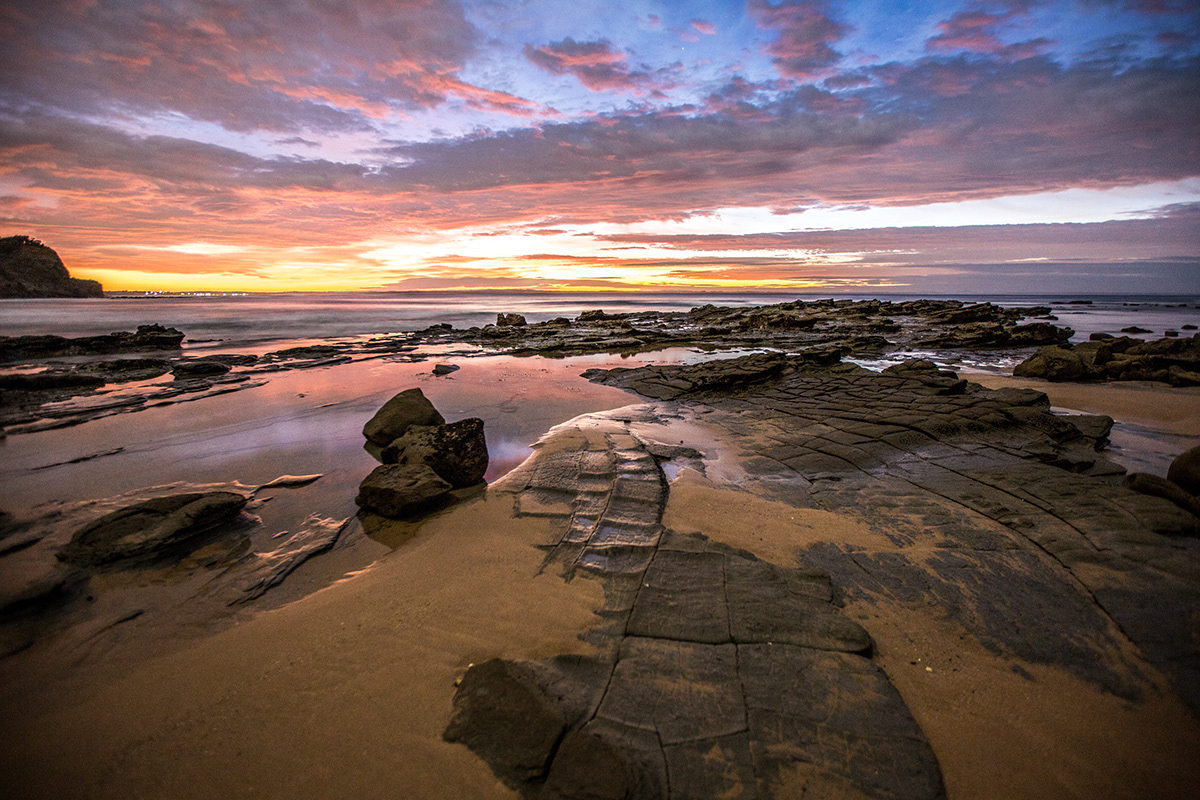 Landscape seascape beach Ocean horizon rocks Melbourne Australia